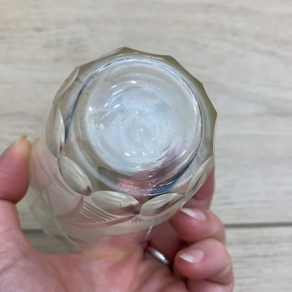 Antique‎ Cut Glass Palm Tree Cup